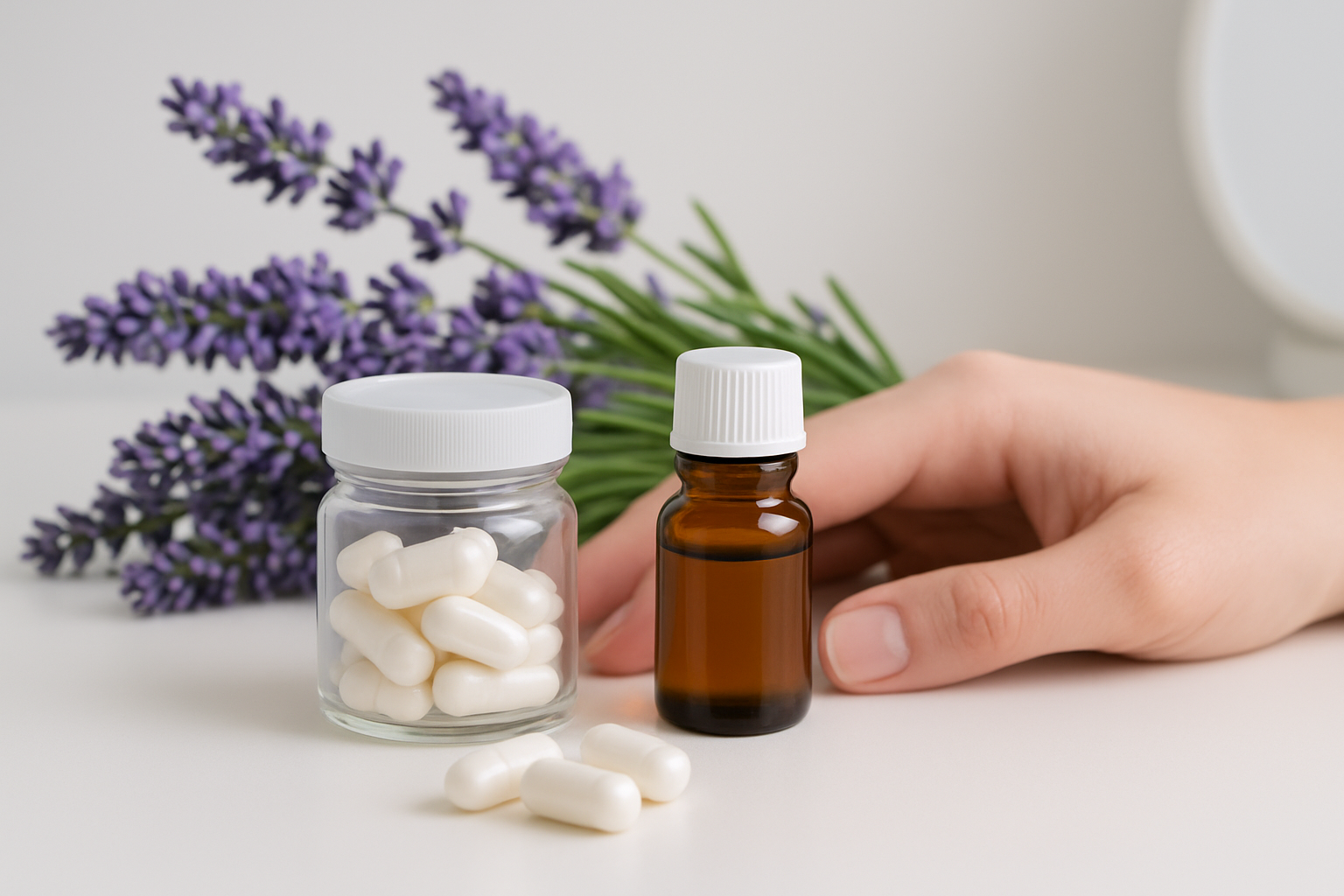 Lavendelblüten und Lavendelöl als natürliches Schlafmittel und Aromatherapie