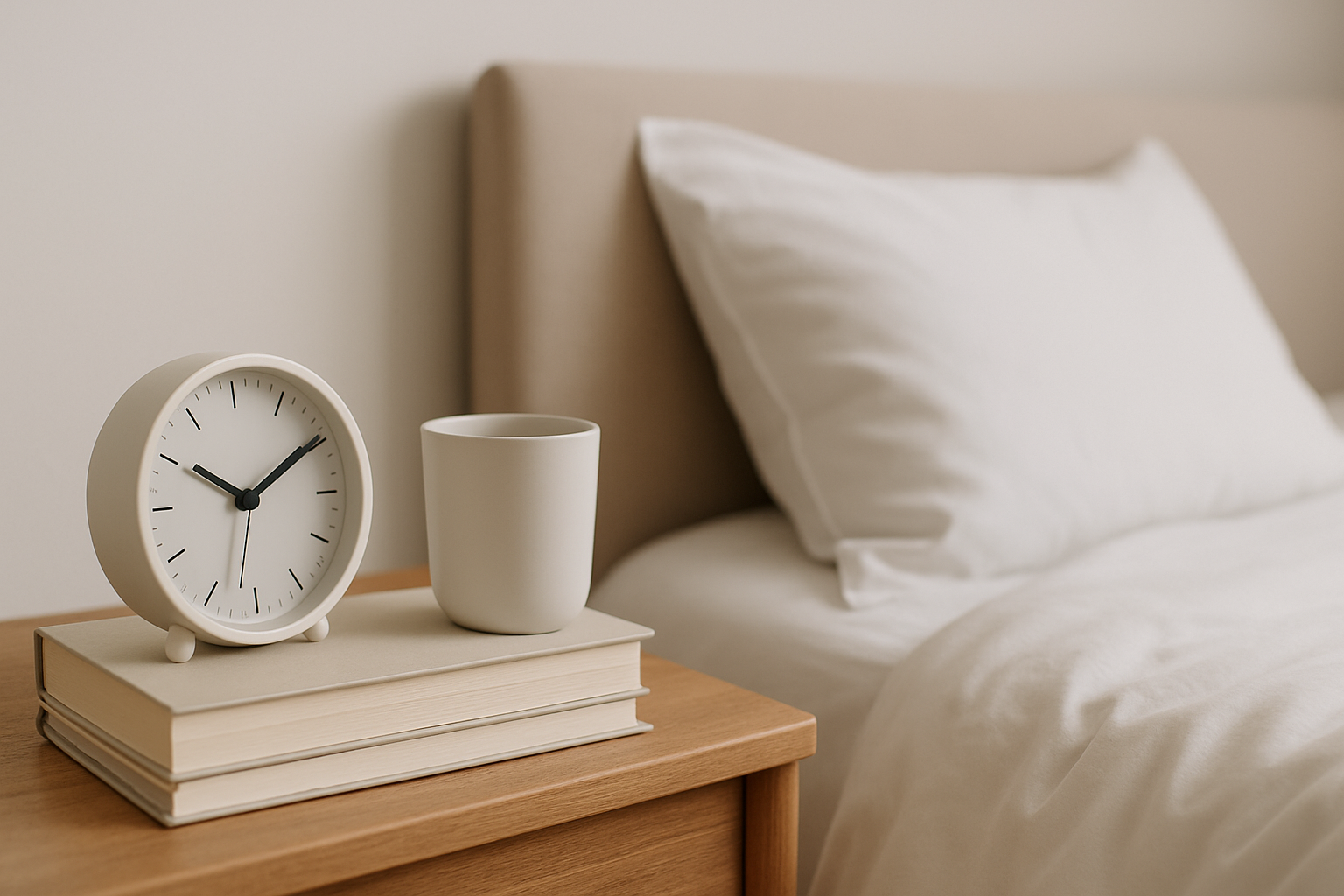 Ruhiges Schlafzimmer mit optimaler Schlafumgebung für gute Schlafhygiene